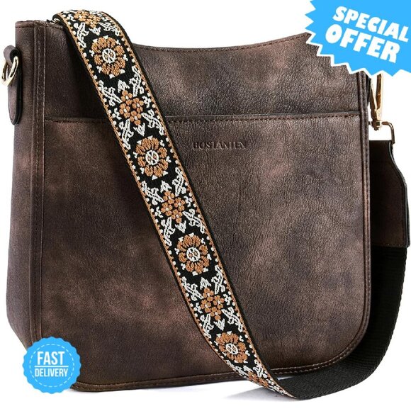 BOSTANTEN Handbags - BRAND NEW BOSTANTEN Vegan Leather Hobo Bag Black Trendy Crossbody